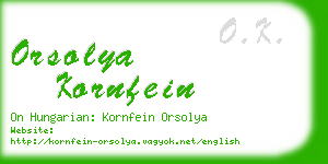 orsolya kornfein business card